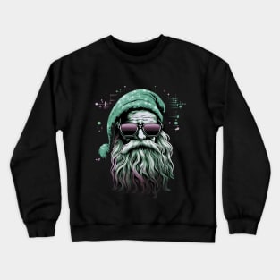 Modern Santa Claus with sun glasses Crewneck Sweatshirt